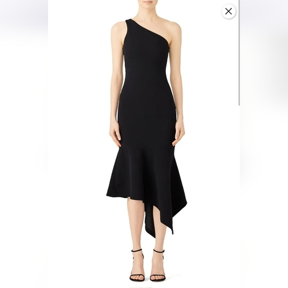 NWOT Cinq à Sept Black Dulcina One shoulder dress Sz 2 - Picture 1 of 8